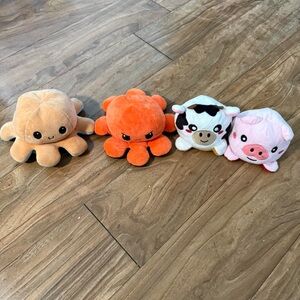 Cute Plush Toy Set - Octopus, Cow, Pig